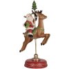 Clayre & Eef 6PR5763 Kerstman op rendier decoratie 16x11x30 cm