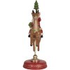 Clayre & Eef 6PR5763 Kerstman op rendier decoratie 16x11x30 cm