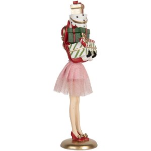 Clayre & Eef 6PR5769 Decoratie Vrouw 10x10x36 cm Roze...
