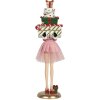 Clayre & Eef 6PR5769 Decoratie Vrouw 10x10x36 cm Roze Wit