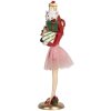 Clayre & Eef 6PR5769 Decoratie Vrouw 10x10x36 cm Roze Wit
