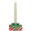 Clayre & Eef 6PR5772 Kandelaar 13x9x7 cm Rood en Groen