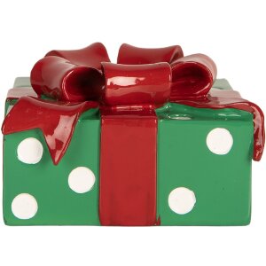 Clayre & Eef 6PR5773 Kandelaar 10x10x6 cm Groen en Rood