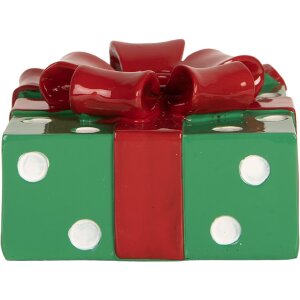 Clayre & Eef 6PR5773 Kandelaar 10x10x6 cm Groen en Rood
