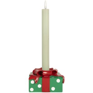 Clayre & Eef 6PR5773 Kandelaar 10x10x6 cm Groen en Rood