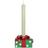 Clayre & Eef 6PR5773 Kandelaar 10x10x6 cm Groen en Rood