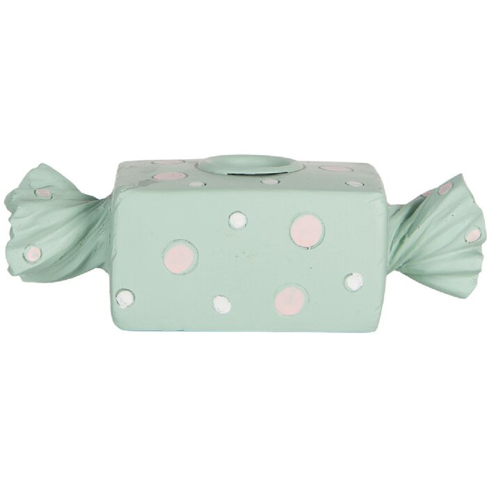 Clayre & Eef 6PR5778BL Kandelaar 14x6x4 cm Blauw en Wit