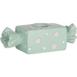 Clayre & Eef 6PR5778BL Kandelaar 14x6x4 cm Blauw en Wit