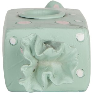 Clayre & Eef 6PR5778BL Kandelaar 14x6x4 cm Blauw en Wit