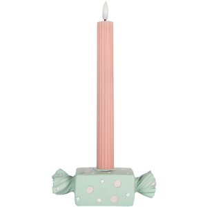 Clayre & Eef 6PR5778BL Kandelaar 14x6x4 cm Blauw en Wit