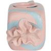 Clayre & Eef roze-blauwe kerstdecoratie kandelaar 14x5x5 cm