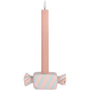 Clayre & Eef roze-blauwe kerstdecoratie kandelaar 14x5x5 cm