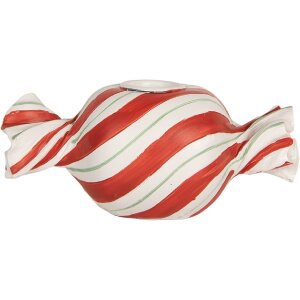 Clayre & Eef 6PR5778R Kandelaar 14x7x6 cm Rood Wit