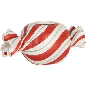 Clayre & Eef 6PR5778R Kandelaar 14x7x6 cm Rood Wit