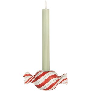 Clayre & Eef 6PR5778R Kandelaar 14x7x6 cm Rood Wit