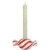 Clayre & Eef 6PR5778R Kandelaar 14x7x6 cm Rood Wit