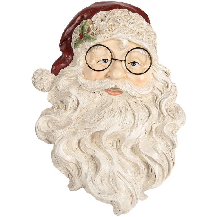 Clayre & Eef 6PR5781 Wanddecoratie Kerstman 23x5x31 cm