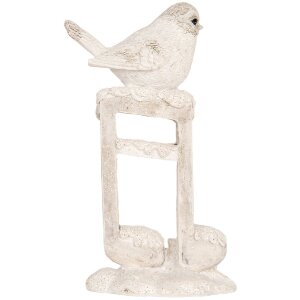 Clayre & Eef 6PR5927 Decoratie Vogel Beige-Wit 8x4x13 cm