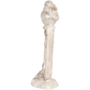 Clayre & Eef 6PR5927 Decoratie Vogel Beige-Wit 8x4x13 cm