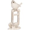 Clayre & Eef 6PR5927 Decoratie Vogel Beige-Wit 8x4x13 cm