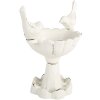 Clayre & Eef 6Y5741 Vogel Voerbak 14x10x15 cm wit