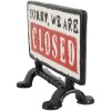 Clayre & Eef 6Y5749 Tekstbord open / gesloten 16x7x12 cm Zwart-Wit