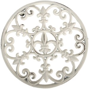 Clayre & Eef 6Y5762 Panonderzetter Wit Ø 18x2 cm