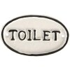 Clayre & Eef 6Y5768 Tekstbord Toilet 10x1x6 cm Wit