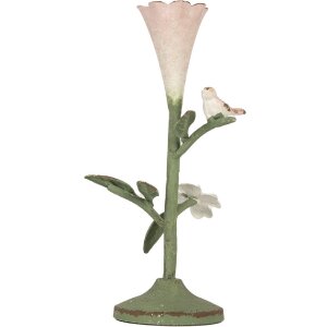 Clayre & Eef 6Y5953 Kandelaar 12x12x26 cm Groen Roze