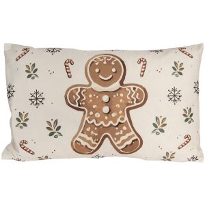 Clayre & Eef CGM36 Kussensloop 30x50 cm Beige-Bruin