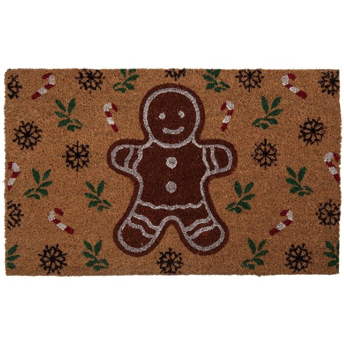 Clayre & Eef CGMMC Deurmat 75x45 cm bruin-groen