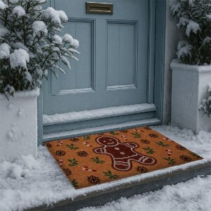 Clayre & Eef CGMMC Deurmat 75x45 cm bruin-groen