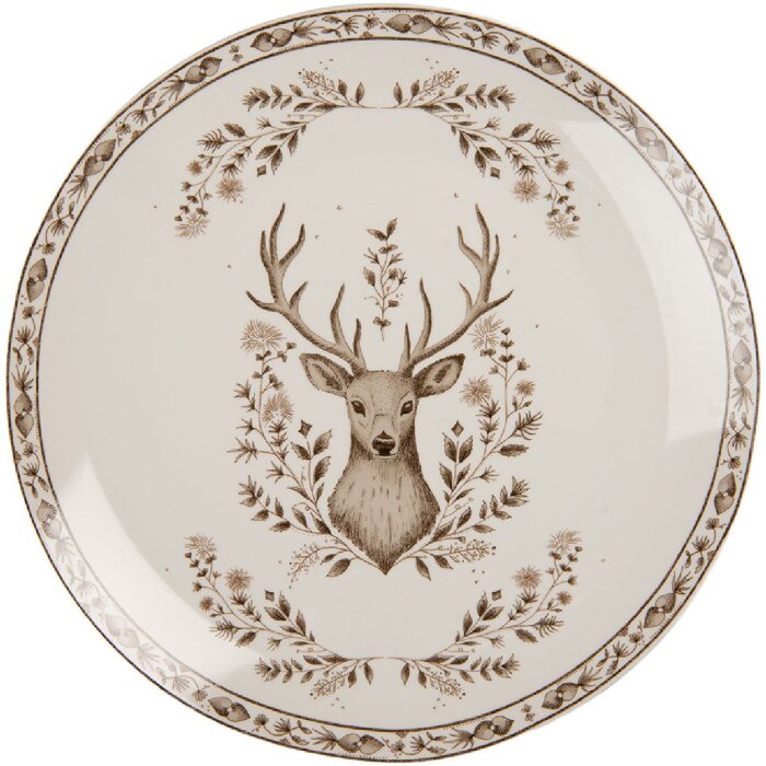 Clayre & Eef GTWFP Grote Schotel Beige-Bruin 26x2 cm