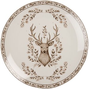 Clayre & Eef GTWFP Grote Schotel Beige-Bruin 26x2 cm