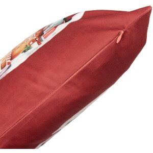Clayre & Eef KT021.429 Kussensloop 45x45 cm Rood-Bruin