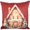 Clayre & Eef KT021.429 Kussensloop 45x45 cm Rood-Bruin