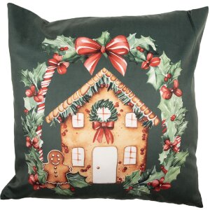 Clayre & Eef KT021.430 Kussensloop 45x45 cm Groen Bruin