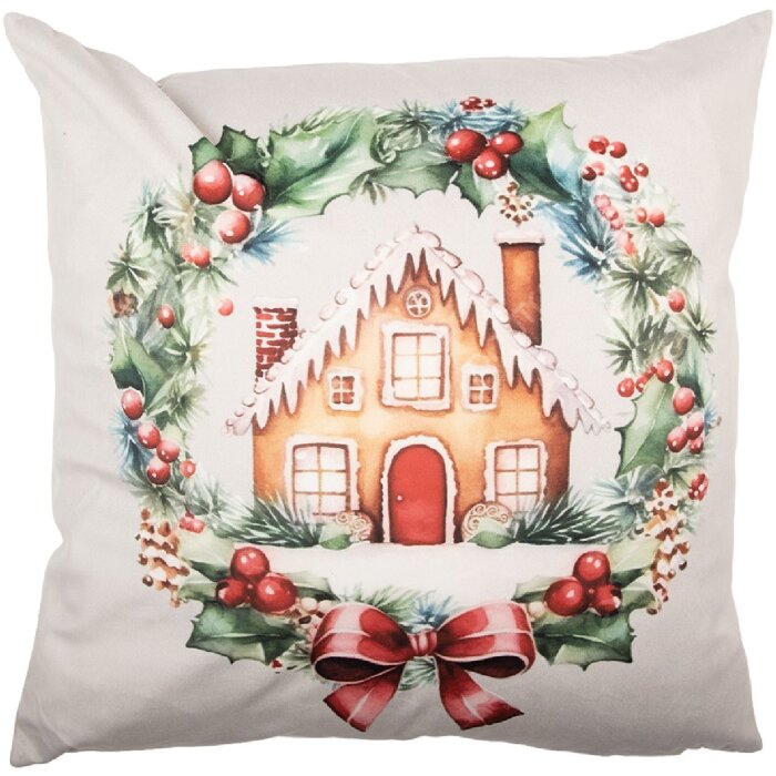 Clayre & Eef KT021.431 Kussensloop 45x45 cm beige-bruin