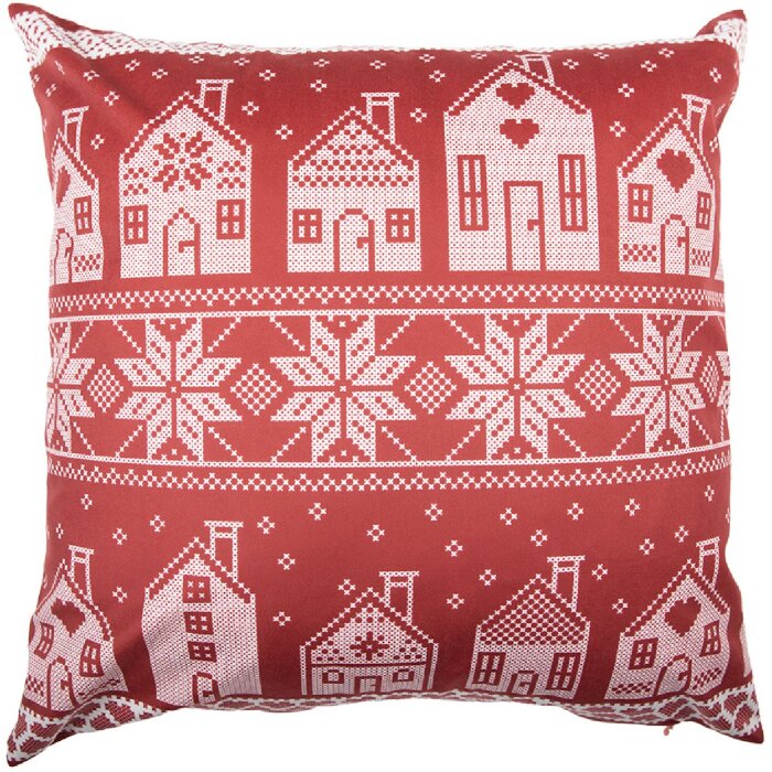 Clayre & Eef KT021.433 Kussensloop 45x45 cm Rood-Wit