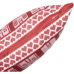 Clayre & Eef KT021.433 Kussensloop 45x45 cm Rood-Wit