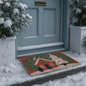 Clayre & Eef MC278 Drempelmat 75x45x1 cm Rood en Groen