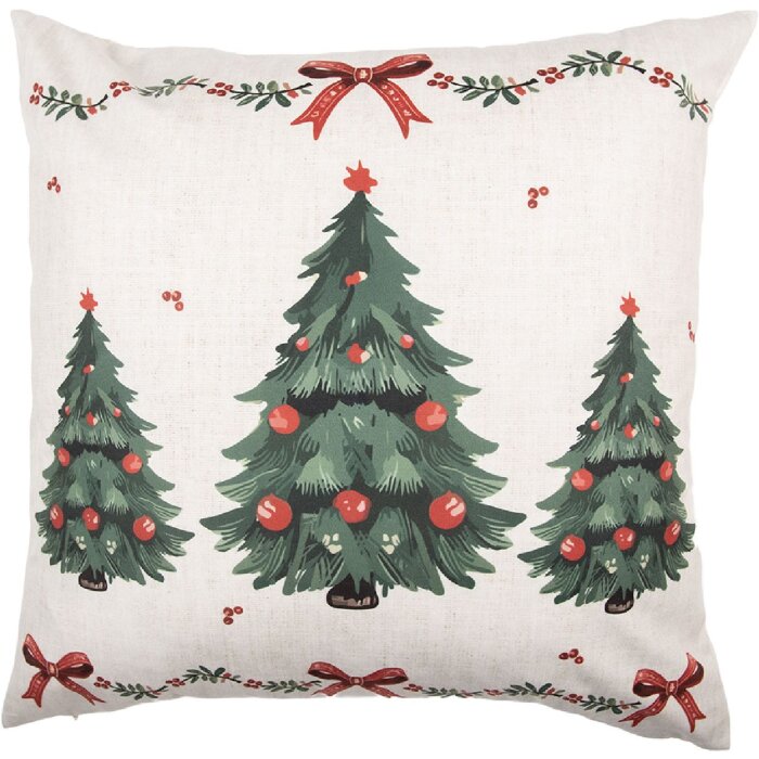 Clayre & Eef TCH22 Kussensloop 45x45 cm Beige-Groen