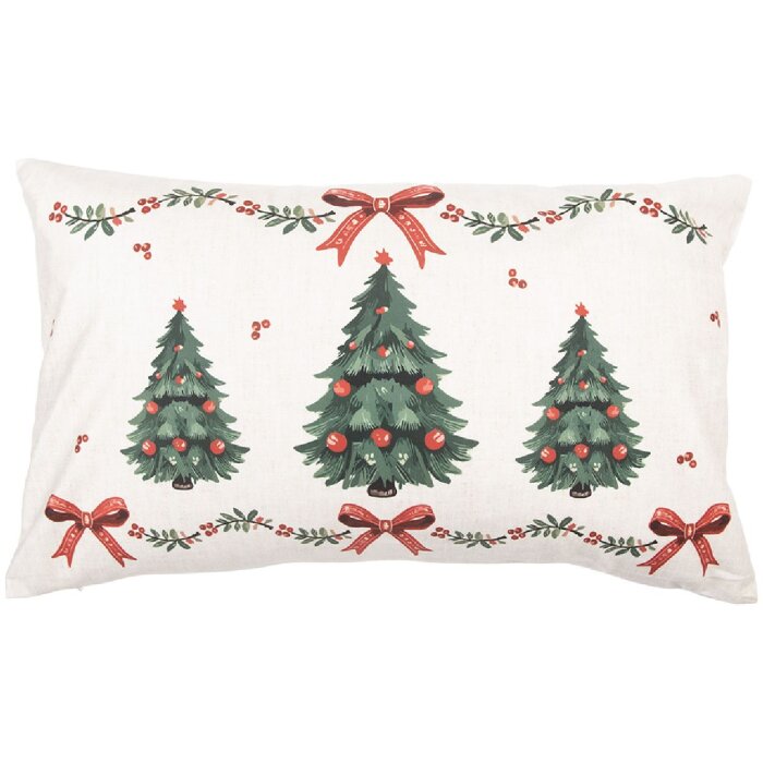 Clayre & Eef TCH36 Kussensloop 30x50 cm Beige-Groen