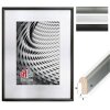 FramesFactory Houten Fotolijst Finger 10x15 tot 40x50cm Zwart Zilver Wit