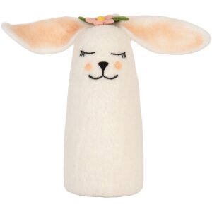 Clayre & Eef 66321 Viltmuis 23x10x23 cm Wit Roze