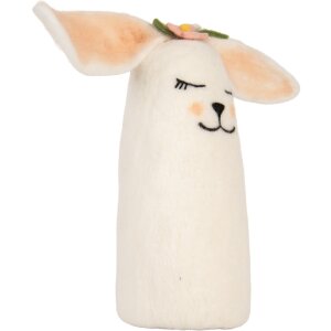 Clayre & Eef 66321 Viltmuis 23x10x23 cm Wit Roze