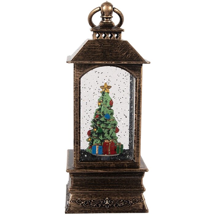 Clayre & Eef 66408 Decoratieve Kerstlantaarn met Boom 8x8x20 cm
