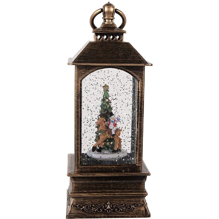 Clayre & Eef 66409 Decoratieve Lantaarn met Kerstboom 8x8x20 cm