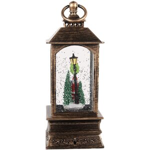 Clayre & Eef 66410 Decoratieve Lantaarn met Kerstman 8x8x20 cm