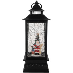 Clayre & Eef Decoratieve Lantaarn met Kerstman 10x10x28 cm